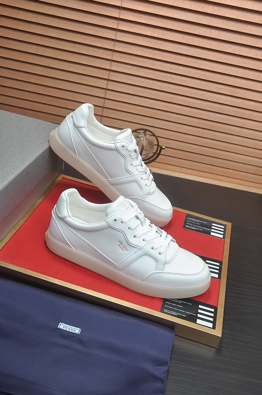 Men's shoes 💰580💶 [PRADA] Top original items, new seasonal styles, high-quality original items, top-grade high-mercerized cowhide combined with original breathable fabric + imported glue, imported stretch fabric inside with original cowhide feet, original thick outsole! Quality guaranteed! Code 38-45 (45 customized)